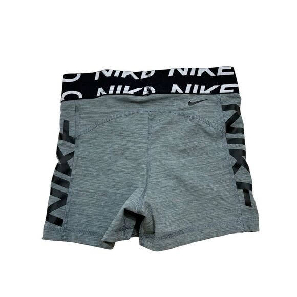 Ladies Nike Pro‎ Dri-Fit Heather Grey Side Logo Compression Shorts Size Small - Picture 3 of 7